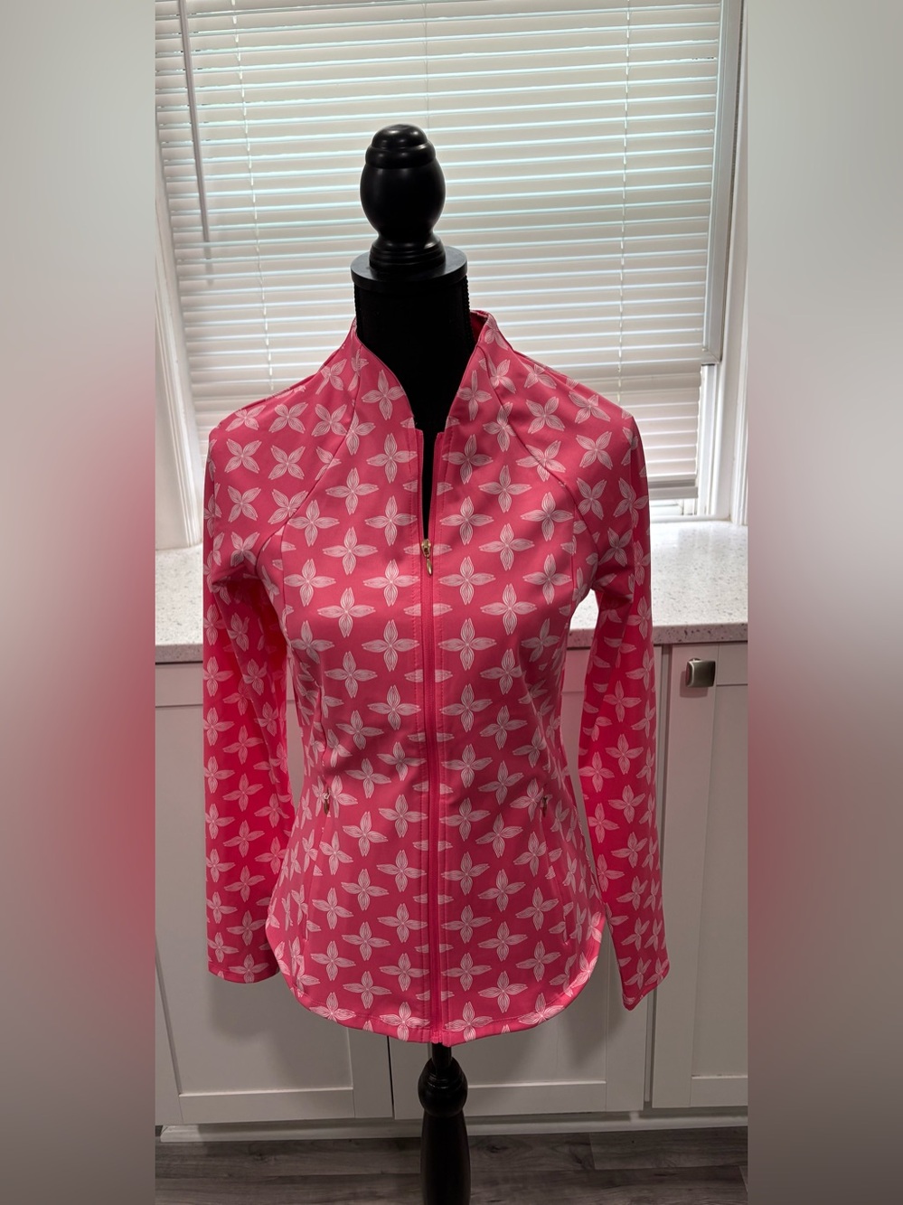 NWT SIGRID OLSEN Long sleeve Zip Front Tulip Mock Neck Jacket- golf/tennis